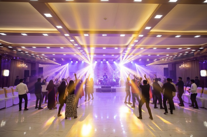 Live Band and DJ Booth - Madhav Banquet